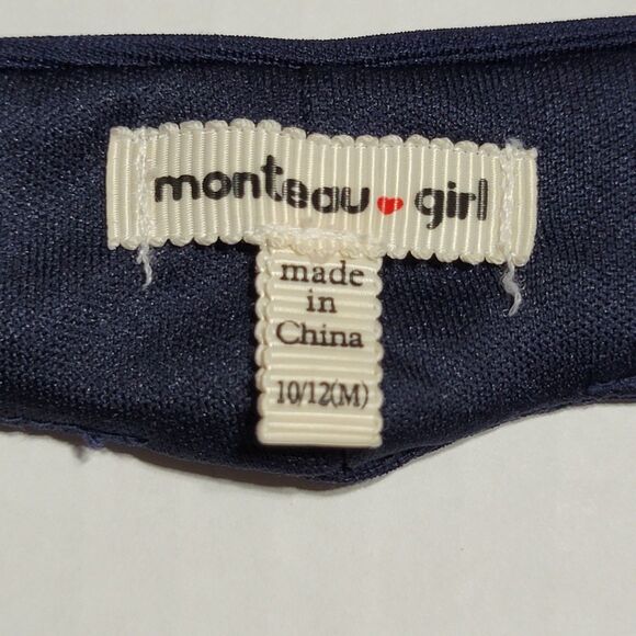 Monteau Girl Dress Dark Navy w/ Diamond Studs - Size 10/12 (M) - Picture 5 of 5